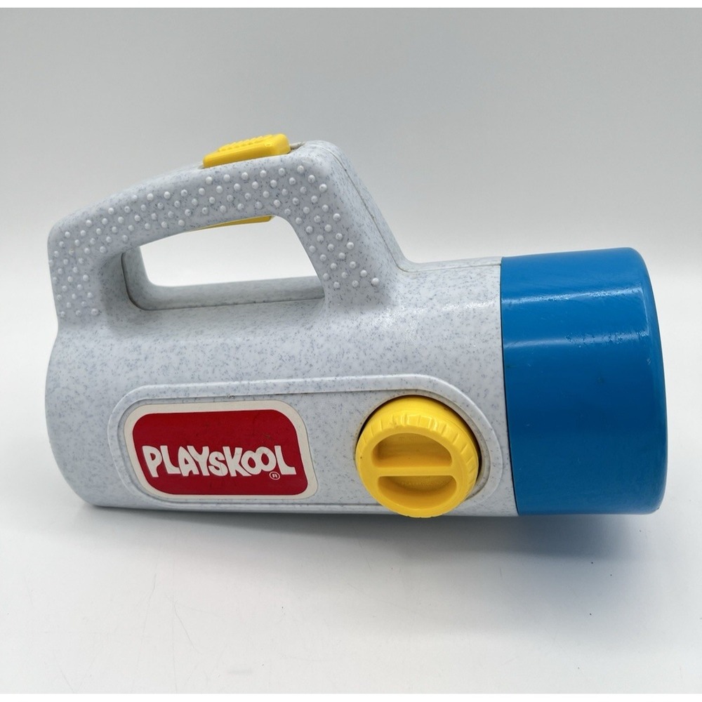 Vintage Playskool Flashlight 1986 Working Red & Green Clear Filter Lenses